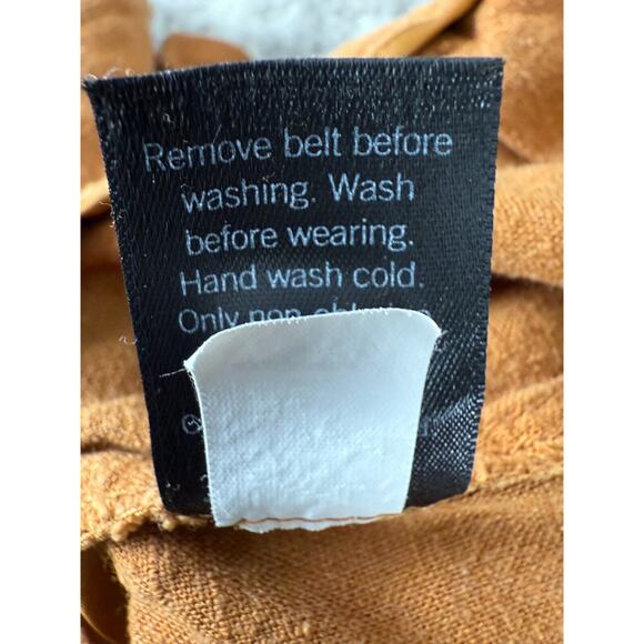 Simply Vera Wang Sz XL Brown Linen Blend High Waist Cargo Shorts Boho Lagenlook - Picture 12 of 13